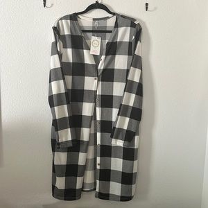 XL flannel long sleeve cardigan